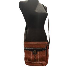 BOC Born Concept Purse Brown Black Pebbled Faux Leather Crossbody Shoulder Bag